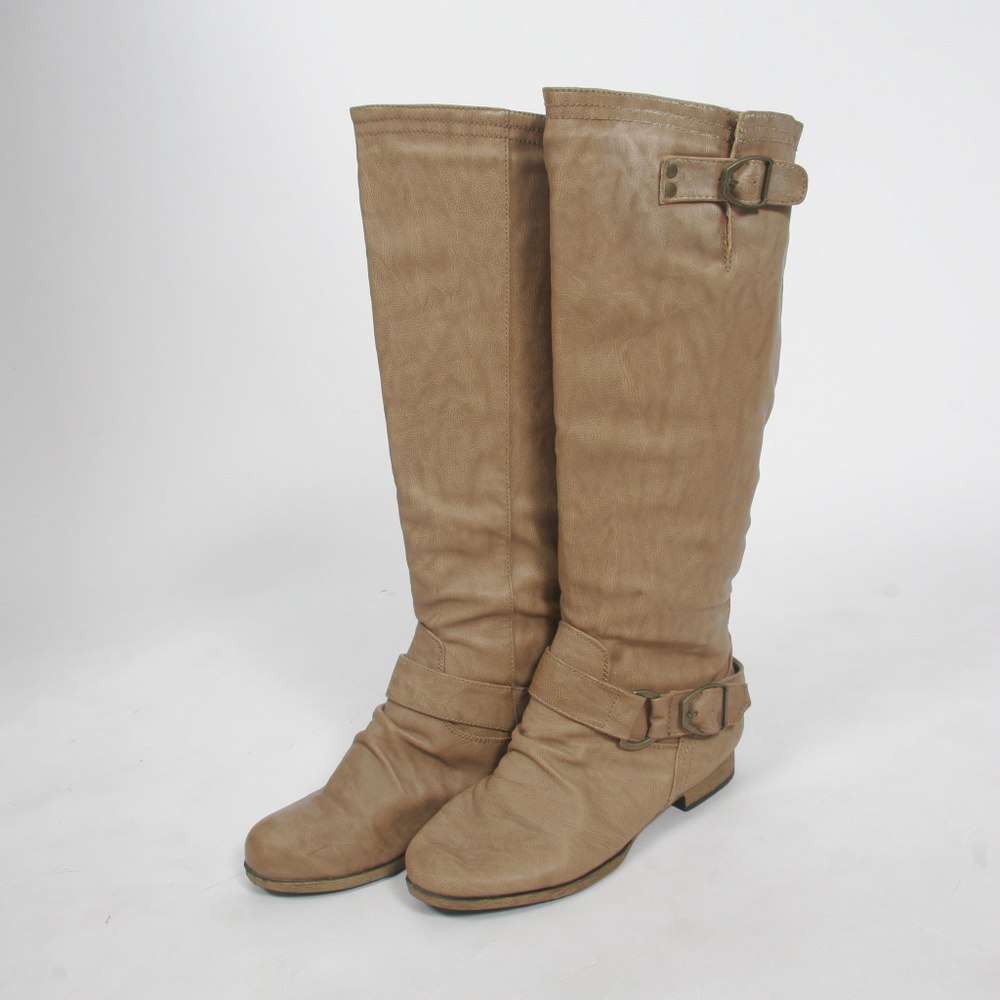 Charlotte Russe Taupe Knee-high Boots –Size 6